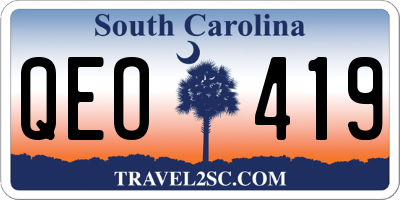 SC license plate QEO419