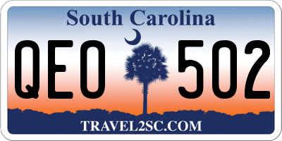 SC license plate QEO502