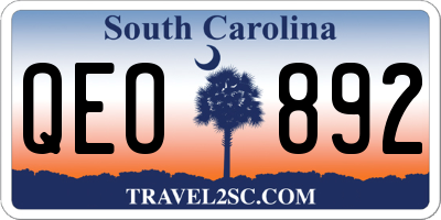 SC license plate QEO892