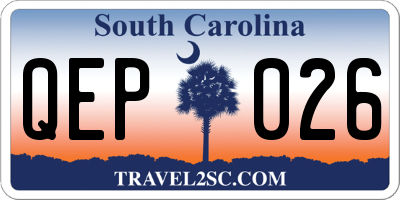 SC license plate QEP026