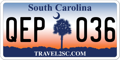 SC license plate QEP036