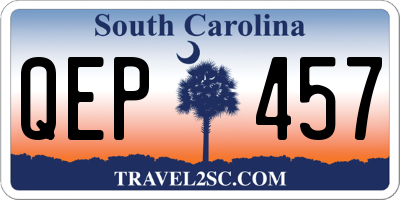 SC license plate QEP457