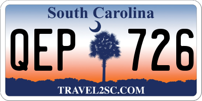SC license plate QEP726