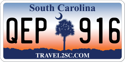 SC license plate QEP916