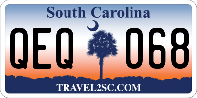 SC license plate QEQ068