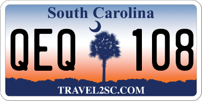 SC license plate QEQ108