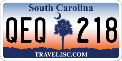 SC license plate QEQ218