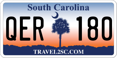 SC license plate QER180