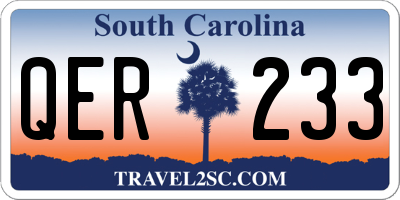 SC license plate QER233