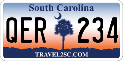 SC license plate QER234