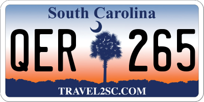 SC license plate QER265