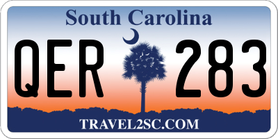SC license plate QER283