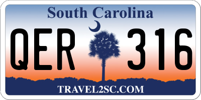 SC license plate QER316