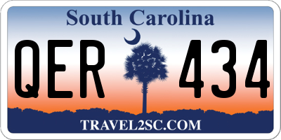 SC license plate QER434