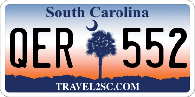 SC license plate QER552