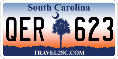 SC license plate QER623