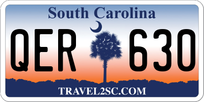 SC license plate QER630