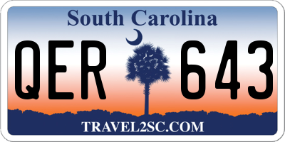 SC license plate QER643