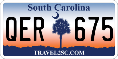 SC license plate QER675