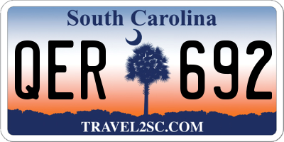 SC license plate QER692