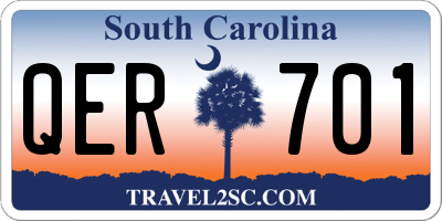 SC license plate QER701