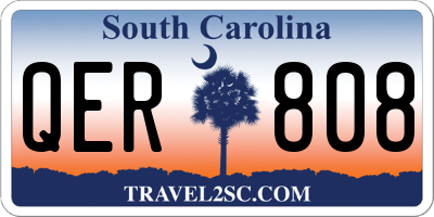 SC license plate QER808