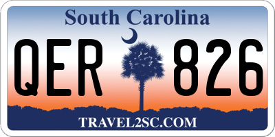 SC license plate QER826