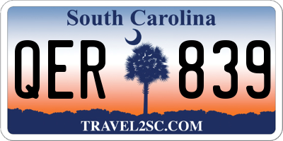 SC license plate QER839