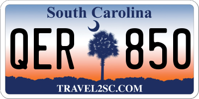 SC license plate QER850