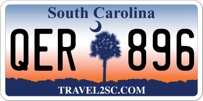 SC license plate QER896