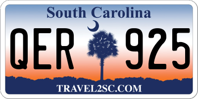 SC license plate QER925