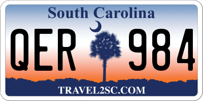 SC license plate QER984