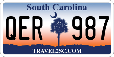 SC license plate QER987