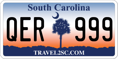 SC license plate QER999