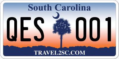 SC license plate QES001