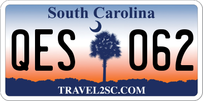 SC license plate QES062