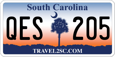 SC license plate QES205