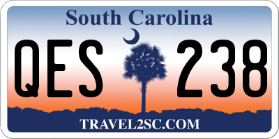 SC license plate QES238