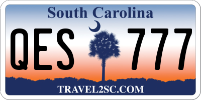 SC license plate QES777