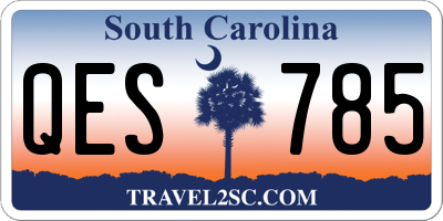SC license plate QES785