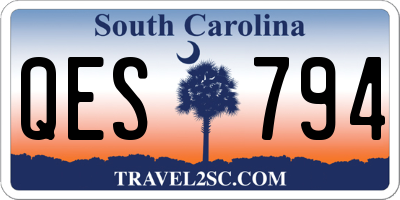 SC license plate QES794