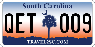 SC license plate QET009