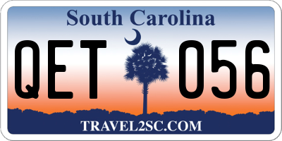 SC license plate QET056