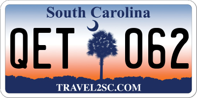 SC license plate QET062