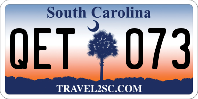 SC license plate QET073