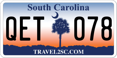 SC license plate QET078