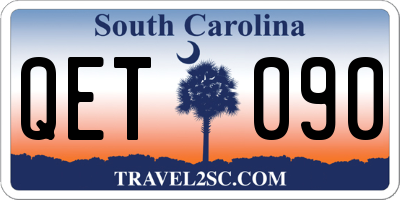 SC license plate QET090