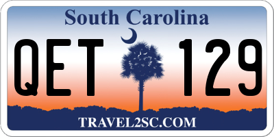 SC license plate QET129