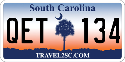 SC license plate QET134