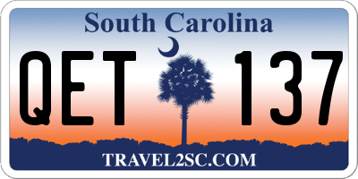 SC license plate QET137